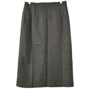 Savannah Vintage Women’s Gray Wool Midi Skirt Sz 14